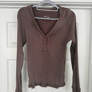 Aerie Women's Brown Long Sleeve Top